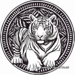 Mandala Style Bengal Tiger Coloring Pages 4