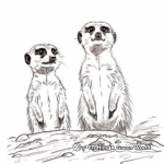 Meerkat Sentries: Lookout Position Coloring Pages 1