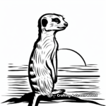 Meerkat Sunset Silhouette Coloring Pages 2