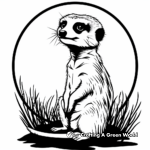 Meerkat Sunset Silhouette Coloring Pages 3