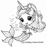 Mermaid Unicorn, or 'Mermicorn' Coloring Pages 3
