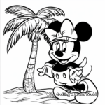 Minnie Mouse at the Beach Coloring Pages 2
