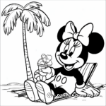 Minnie Mouse at the Beach Coloring Pages 4