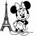 Minnie Mouse in Paris Coloring Pages 2