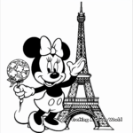Minnie Mouse in Paris Coloring Pages 3