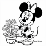 Minnie Mouse in the Garden Coloring Pages 2