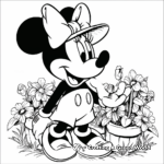Minnie Mouse in the Garden Coloring Pages 3