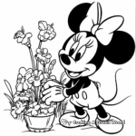 Minnie Mouse in the Garden Coloring Pages 4