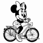 Minnie Mouse Riding a Bike Coloring Pages 1