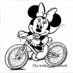 Minnie Mouse Riding a Bike Coloring Pages 2