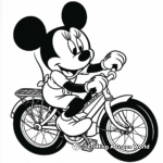 Minnie Mouse Riding a Bike Coloring Pages 3