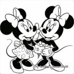 Minnie Mouse Valentine's Day Coloring Pages 1