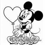 Minnie Mouse Valentine's Day Coloring Pages 3