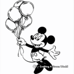 Minnie Mouse with Balloons Coloring Pages 1