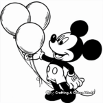 Minnie Mouse with Balloons Coloring Pages 2