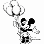 Minnie Mouse with Balloons Coloring Pages 3