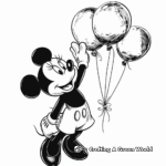 Minnie Mouse with Balloons Coloring Pages 4