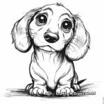Mischievous Dachshund Puppy Coloring Sheets 1