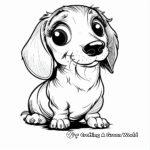 Mischievous Dachshund Puppy Coloring Sheets 2