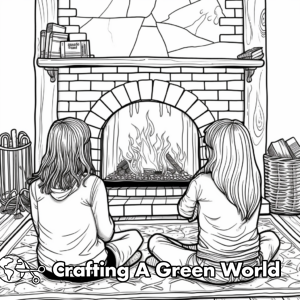 Fireplace Coloring Pages - Free &amp; Printable!