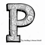 Modern Graffiti Style Letter P Coloring Pages 3