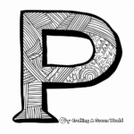 Modern Graffiti Style Letter P Coloring Pages 4