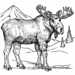 Moose amid Nature: Mountain-Scene Pages 2