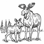 Moose and Calf: A Mother and Child Scenery 1