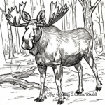 Moose in the Woods: Forest-Scene Coloring Pages 4