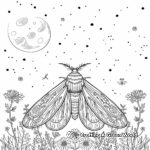 Moths in the Night: Moonlit-Scene Coloring Pages 3