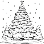 Mystical Christmas Tree in a Winter Wonderland Coloring Pages 2