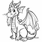 Mystical Fire-Breathing Dragon Coloring Pages 1