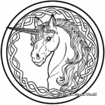 Mythical Celtic Unicorn Coloring Pages 3