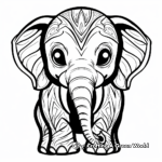 Mythical Tribal Elephant Coloring Pages for Adults 1