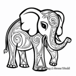 Mythical Tribal Elephant Coloring Pages for Adults 2