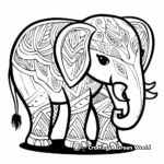 Mythical Tribal Elephant Coloring Pages for Adults 3