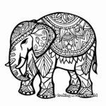 Mythical Tribal Elephant Coloring Pages for Adults 4