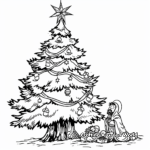 Nativity Scene Beneath Christmas Tree Coloring Pages 2