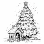 Nativity Scene Beneath Christmas Tree Coloring Pages 4