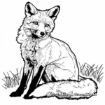 Night Scene Red Fox Coloring Pages 1