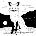 Night Scene Red Fox Coloring Pages 4