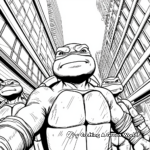 Ninja Turtles in the Street Coloring Pages 3