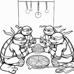 Ninja Turtles: Pizza Time Coloring Pages 1