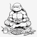Ninja Turtles: Pizza Time Coloring Pages 2