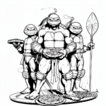 Ninja Turtles: Pizza Time Coloring Pages 4