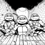 Ninja Turtles: Sewers Home Scene Coloring Pages 1