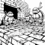 Ninja Turtles: Sewers Home Scene Coloring Pages 2