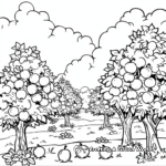Orchard Fruit Trees Coloring Pages 1