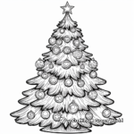 Ornate Christmas Tree with Decorations Coloring Pages 1