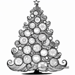 Ornate Christmas Tree with Decorations Coloring Pages 2